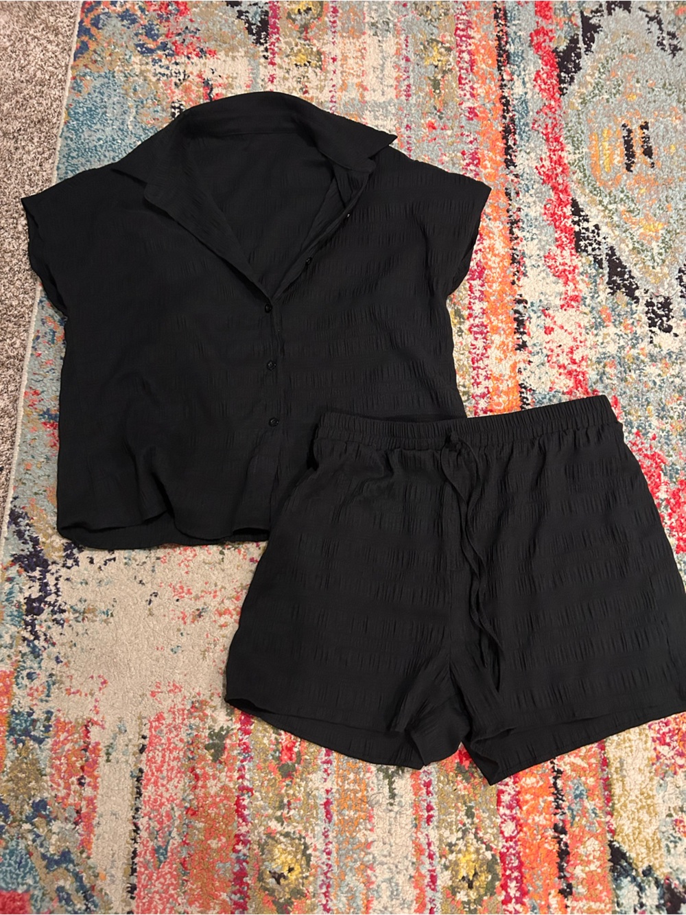 SHEIN Vacay Black Top & Short Set